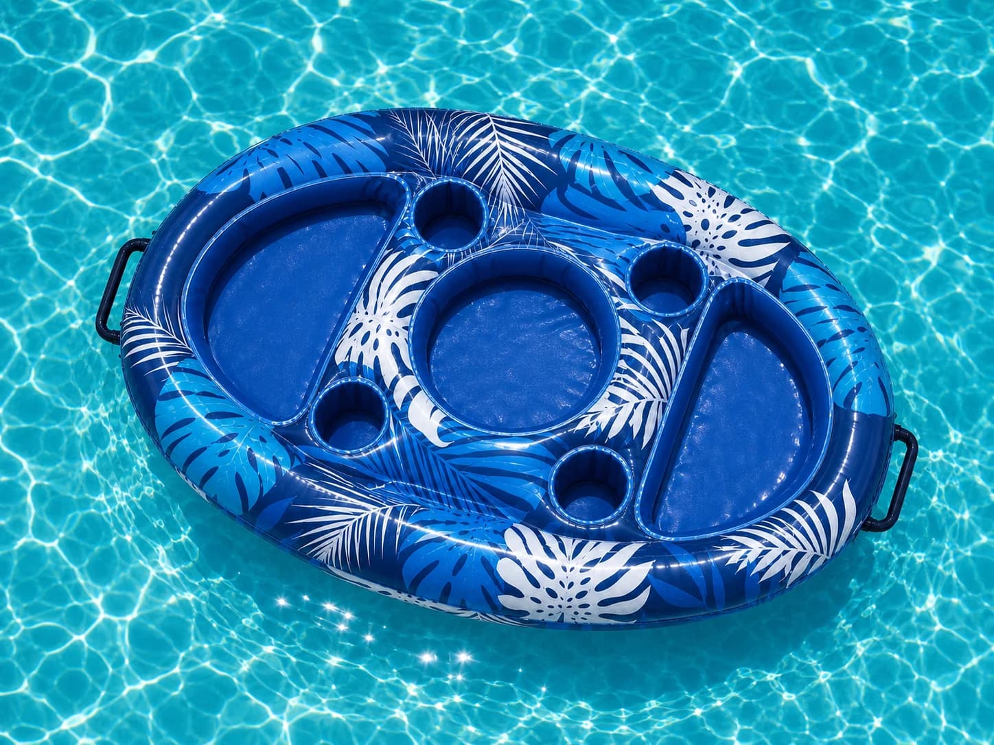 Poolora Float drifting in clear blue water